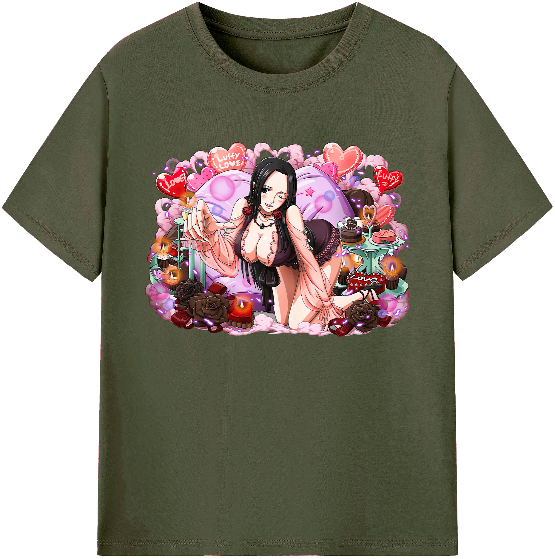 ワンピース ボア・ハンコック ONE PIECE Boa·Hancock 綿100％ メンズ半袖Tシャツ｜肌触りやわらか＆通気性